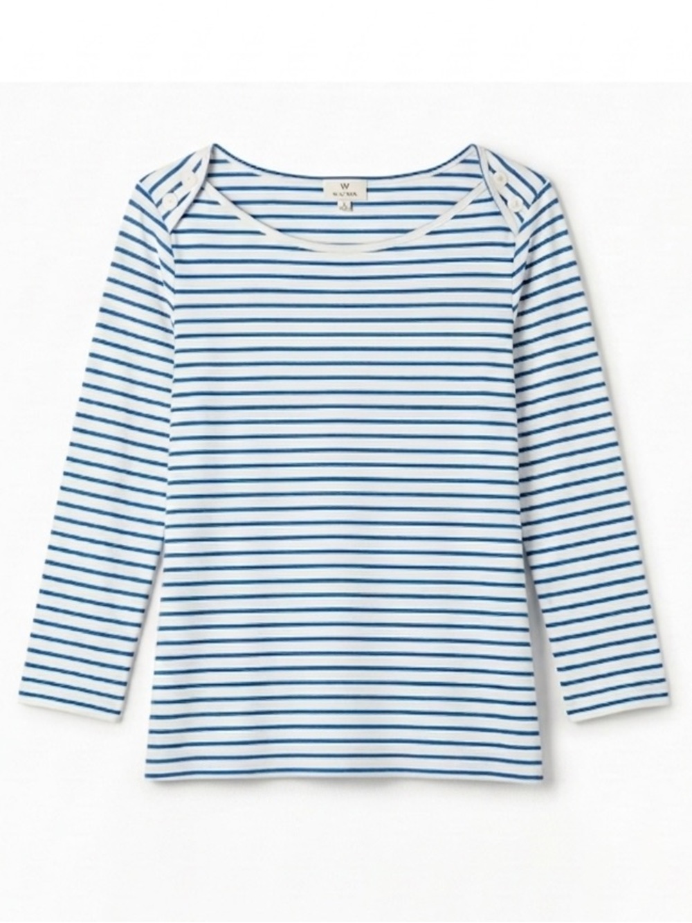 Aritzia Babaton Blue & White Striped Half Sleeve Top - Size Medium